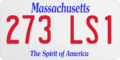 MA license plate 273LS1