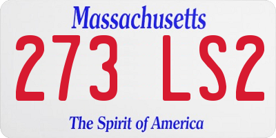 MA license plate 273LS2