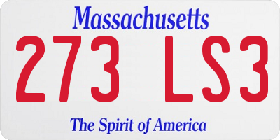 MA license plate 273LS3
