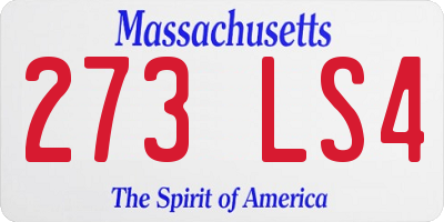MA license plate 273LS4