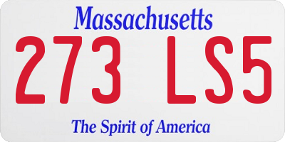 MA license plate 273LS5