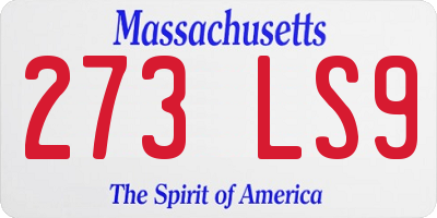 MA license plate 273LS9