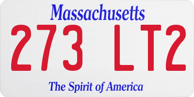 MA license plate 273LT2