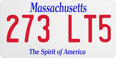 MA license plate 273LT5