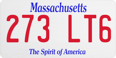 MA license plate 273LT6