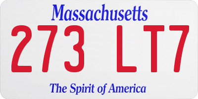 MA license plate 273LT7