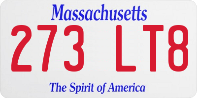 MA license plate 273LT8