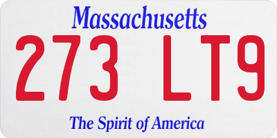 MA license plate 273LT9