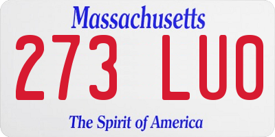 MA license plate 273LU0