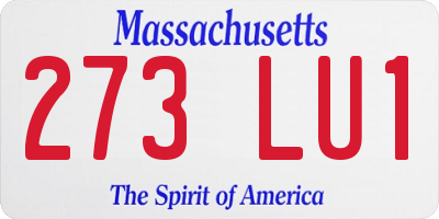 MA license plate 273LU1
