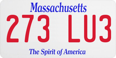 MA license plate 273LU3
