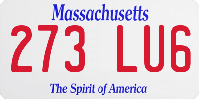 MA license plate 273LU6