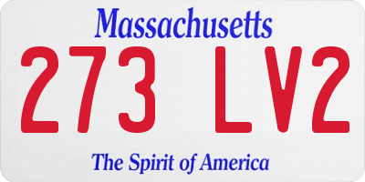 MA license plate 273LV2