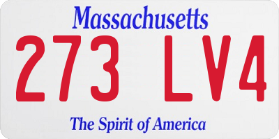 MA license plate 273LV4