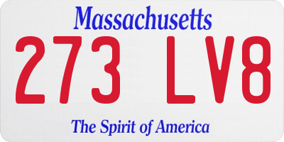 MA license plate 273LV8