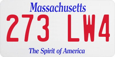 MA license plate 273LW4