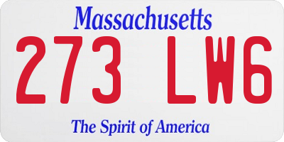 MA license plate 273LW6