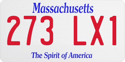 MA license plate 273LX1