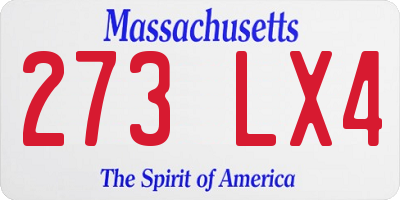 MA license plate 273LX4