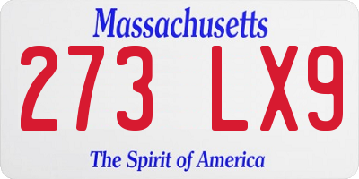 MA license plate 273LX9
