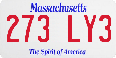 MA license plate 273LY3