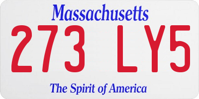 MA license plate 273LY5