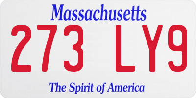 MA license plate 273LY9