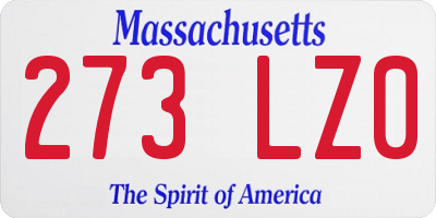 MA license plate 273LZ0