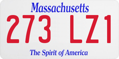 MA license plate 273LZ1