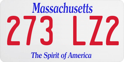 MA license plate 273LZ2