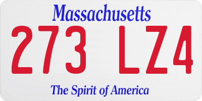 MA license plate 273LZ4