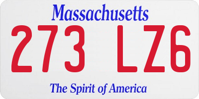 MA license plate 273LZ6
