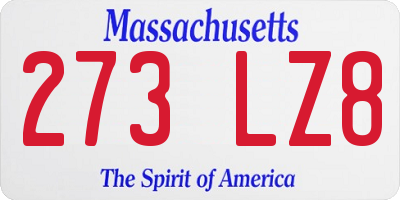 MA license plate 273LZ8
