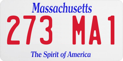 MA license plate 273MA1