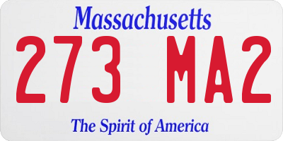 MA license plate 273MA2