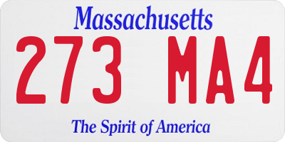 MA license plate 273MA4