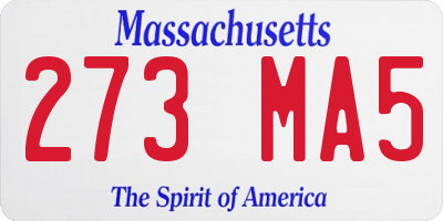 MA license plate 273MA5