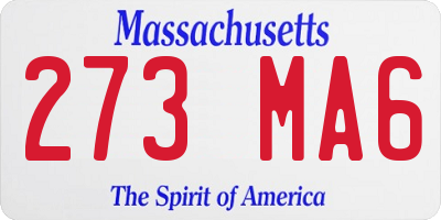 MA license plate 273MA6
