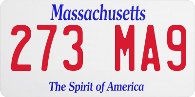 MA license plate 273MA9