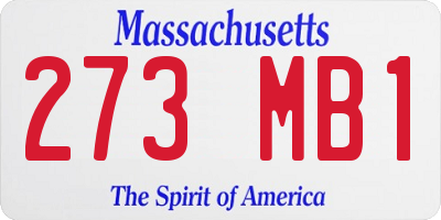 MA license plate 273MB1