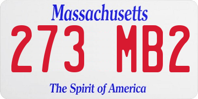 MA license plate 273MB2