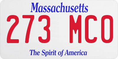 MA license plate 273MC0
