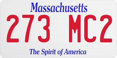 MA license plate 273MC2