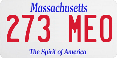 MA license plate 273ME0