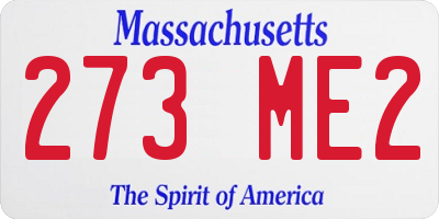 MA license plate 273ME2