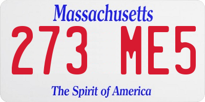 MA license plate 273ME5