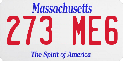 MA license plate 273ME6