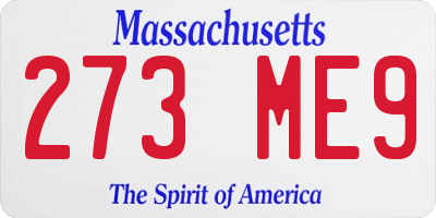 MA license plate 273ME9