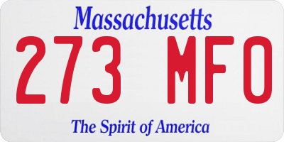 MA license plate 273MF0