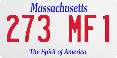 MA license plate 273MF1